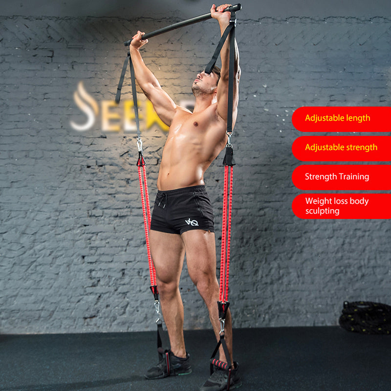 Bar Workout Trainer with Resistance Bands - kenchinsmart